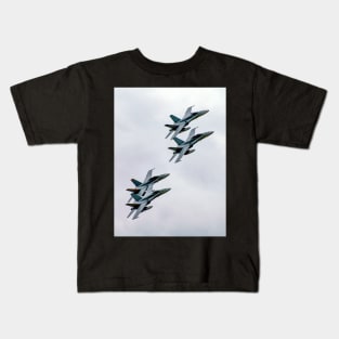 FA-18 Hornets - Formation Flying Kids T-Shirt